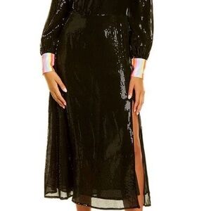 OLIVIA RUBIN Black Sequin Long Sleeve Dress Size 0